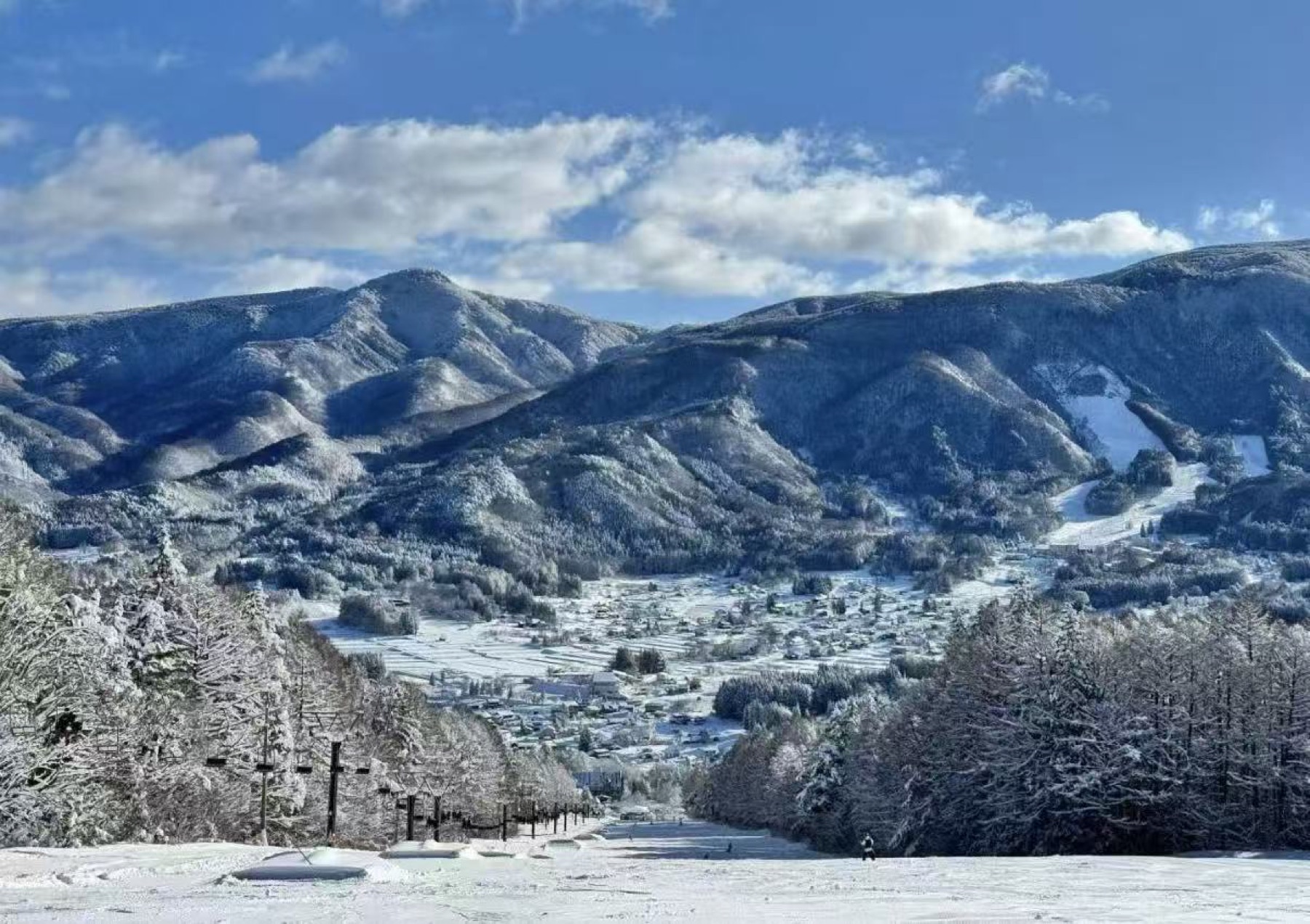 Snow-covered mountains in Nagano