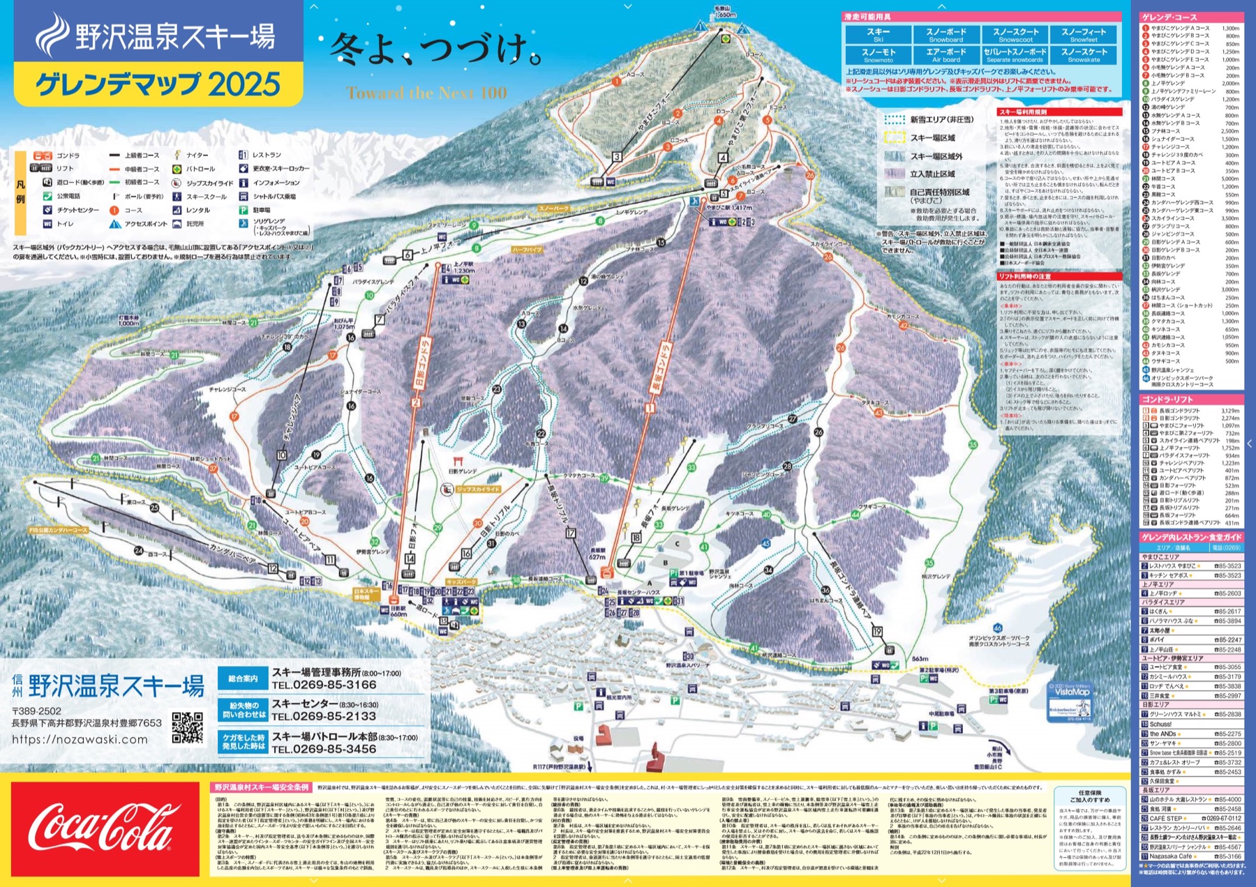 Nozawa Onsen trail map